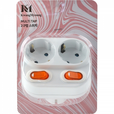 강원전자 넷메이트 SAFE 멀티탭 2구 개별 탭 스위치형 NM-2SFS