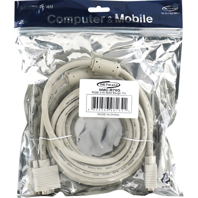 강원전자 넷메이트 RGB 3+6 모니터 케이블 7m (베이지) NMC-R70G