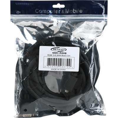 강원전자 넷메이트 RGB 3+6 모니터 케이블 5m (블랙) NMC-R50B