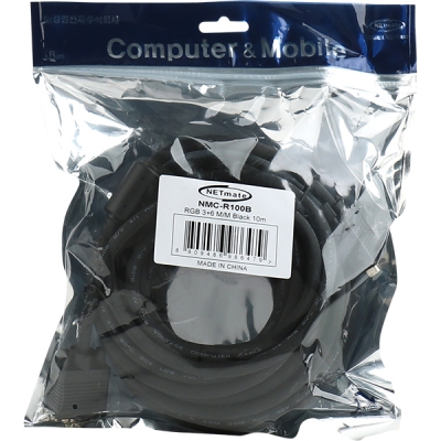 강원전자 넷메이트 RGB 3+6 모니터 케이블 10m (블랙) NMC-R100B