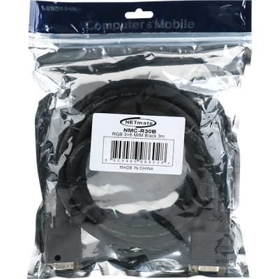 강원전자 넷메이트 RGB 3+6 모니터 케이블 3m (블랙) NMC-R30B