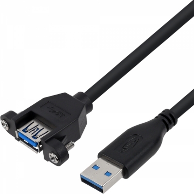 강원전자 넷메이트 USB3.0 연장 AM-AF 판넬형 케이블 0.3m (블랙) NMC-UF303SB