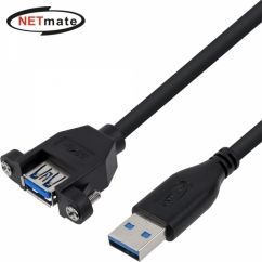 강원전자 넷메이트 USB3.0 연장 AM-AF 판넬형 케이블 0.5m (블랙) NMC-UF305SB