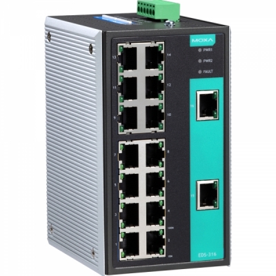 MOXA 산업용 16포트 스위칭 허브 EDS-316