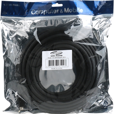강원전자 넷메이트 RGB 3+6 모니터 케이블 20m (블랙) NMC-R200B