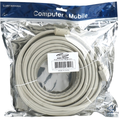 강원전자 넷메이트 RGB 3+6 모니터 연장 케이블 20m (베이지) NMC-R200F