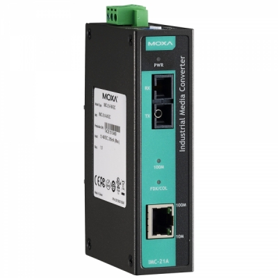 MOXA 산업용 이더넷 광 컨버터(SC/싱글/40Km) IMC-21A-S-SC