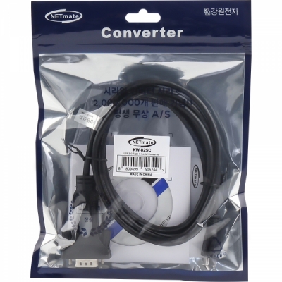 강원전자 넷메이트 USB2.0 Type C to RS232 시리얼 컨버터(FTDI/1.8m) KW-825C