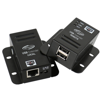 강원전자 넷메이트 USB2.0 2포트 익스텐더(RJ-45/50m)(전원 아답터 포함) KW-412C