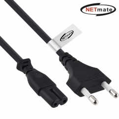 강원전자 넷메이트 220V 전용 2구(8자) AC 파워 케이블 0.6m(블랙) NMP-KPC806B