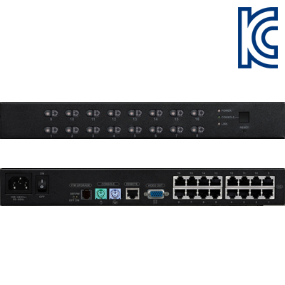 강원전자 넷메이트 CK-1016 CAT5 PS/2 KVM 16:1 스위치