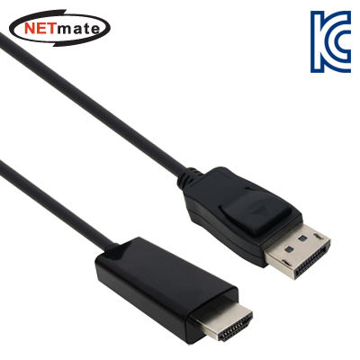 강원전자 넷메이트 DC-H4 (Black) 3M DisplayPort to HDMI 케이블 3m DC-H4 3M