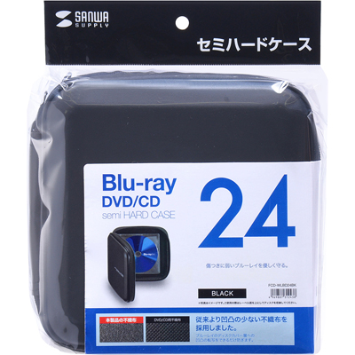 강원전자 산와서플라이 블루레이 지원 세미하드 CD/DVD 케이스(24매/블랙) FCD-WLBD24BK