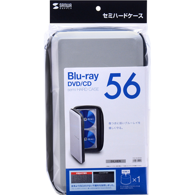 강원전자 산와서플라이 블루레이 지원 세미하드 CD/DVD 케이스(56매/실버) FCD-WLBD56S