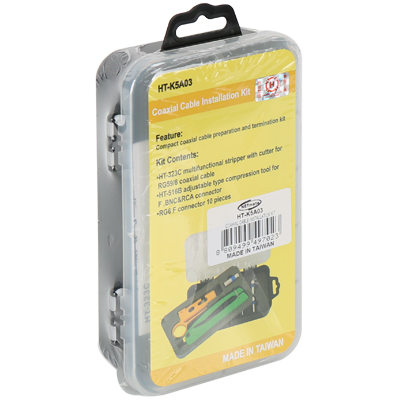 강원전자 넷메이트 BNC, F, RCA 원형 압착 툴 세트(4C/5C) HT-K5A03