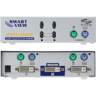 강원전자 넷메이트 DVI KVM 2:1 스위치(PS/2) IC-1712-ID