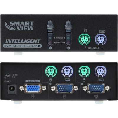 강원전자 넷메이트 IC-A12-M RGB KVM 2:1 스위치(PS/2, 블랙)