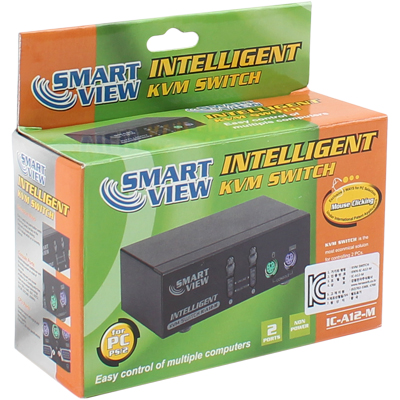 강원전자 넷메이트 IC-A12-M RGB KVM 2:1 스위치(PS/2, 블랙)