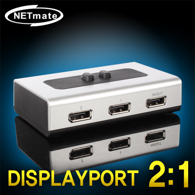 강원전자 넷메이트 DisplayPort 2:1 수동선택기(벽걸이형) NM-DPS21