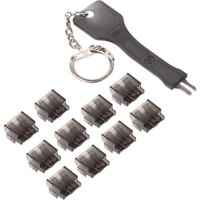 강원전자 넷메이트 LC 광 케이블 잠금장치(블랙/10개/보안키 포함) NM-FL01G