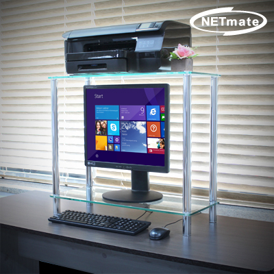 강원전자 넷메이트 NM-GCD06 2단 다용도 강화유리 선반(클리어)