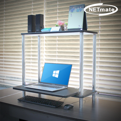 강원전자 넷메이트 2단 다용도 슬라이딩 선반(블랙) NM-GCD06B