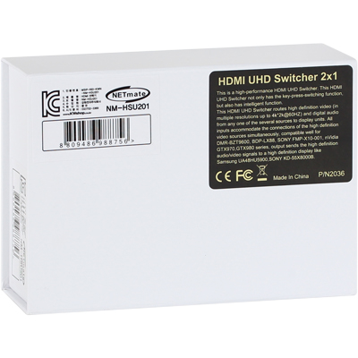강원전자 넷메이트 4K 60Hz HDMI 2.0 2:1 선택기 NM-HSU201
