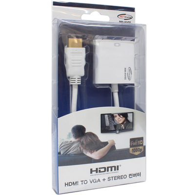 강원전자 넷메이트 HDMI to VGA(RGB)+Stereo 컨버터(케이블 타입/무전원) NM-HV02