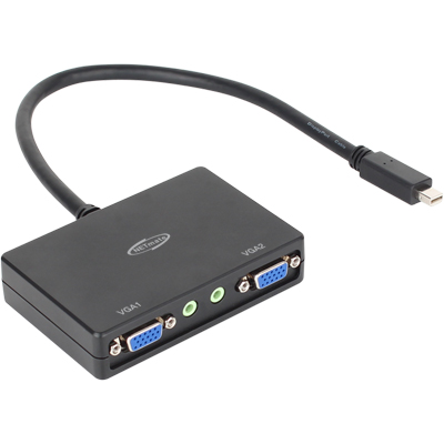 강원전자 넷메이트 Mini DisplayPort to 2xVGA 분배기 NM-MDV22