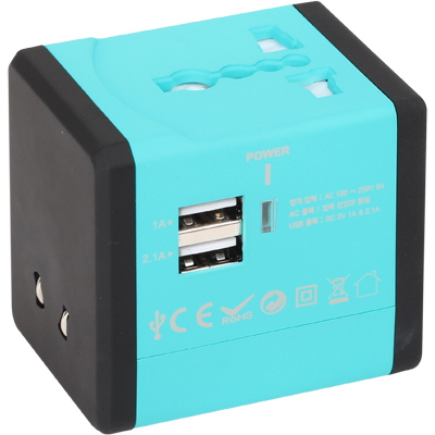 강원전자 넷메이트 NM-NT580 해외여행용 USB 충전 멀티 플러그(US, EU, AU, UK, USB 2포트)