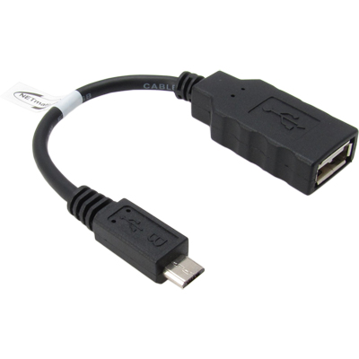 강원전자 넷메이트 NM-OTG-01GSBK 모바일 USB OTG 케이블(블랙) 0.12m