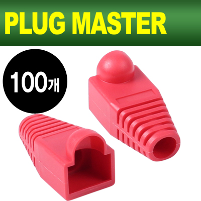 강원전자 플러그마스터 RJ-45 통부트(6mm/레드/100개) NM-SR001R