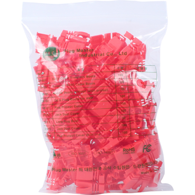 강원전자 플러그마스터 RJ-45 조립형 통부트(6mm/레드/100개) NM-SR002R
