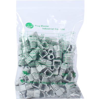 강원전자 플러그마스터 RJ-45 CAT.6 통부트(7mm/그레이/100개) NM-SR007G