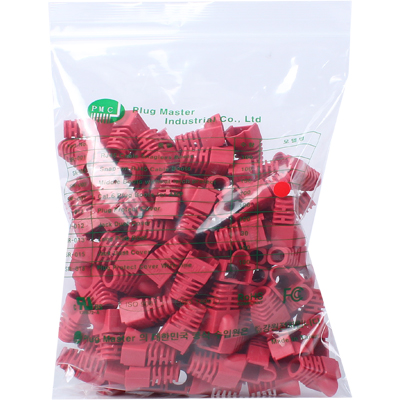 강원전자 플러그마스터 RJ-45 CAT.6 통부트(7mm/레드/100개) NM-SR007R