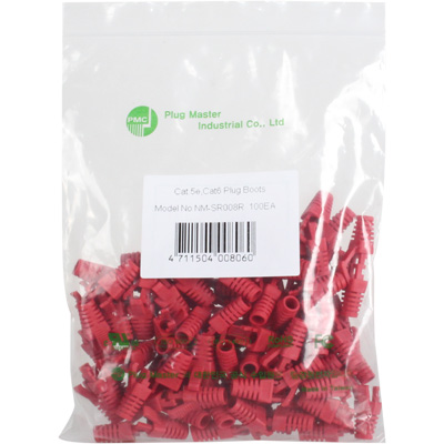 강원전자 플러그마스터 RJ-45 락(Lock) 부트(6mm/레드/100개) NM-SR008R