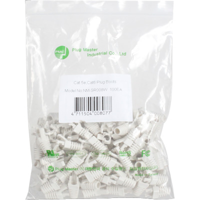 강원전자 플러그마스터 RJ-45 락(Lock) 부트(6mm/화이트/100개) NM-SR008W