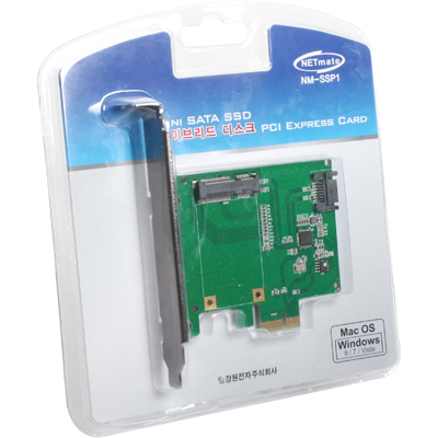 강원전자 넷메이트 Mini SATA SSD 하이브리드 디스크 PCI Express 카드(Asmedia) NM-SSP1