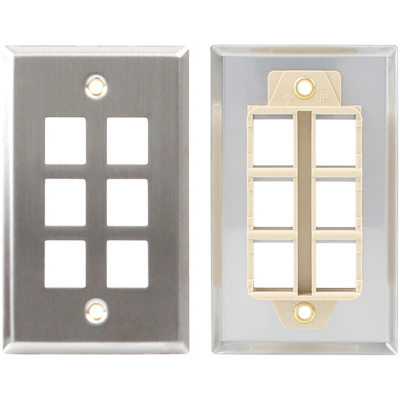 강원전자 넷메이트 아울렛 6포트 스테인리스 페이스 플레이트 NM-SUF04