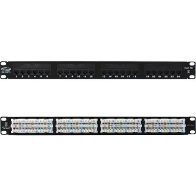 강원전자 넷메이트 CAT.5E 24포트 패치 판넬(1U) NM-SUP01