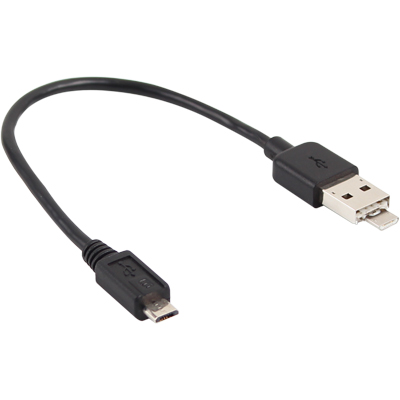강원전자 TNT USB2.0 마이크로 5핀 배터리 공유 2 in 1 케이블 0.2m (빨대 충전 케이블) NM-TNT100