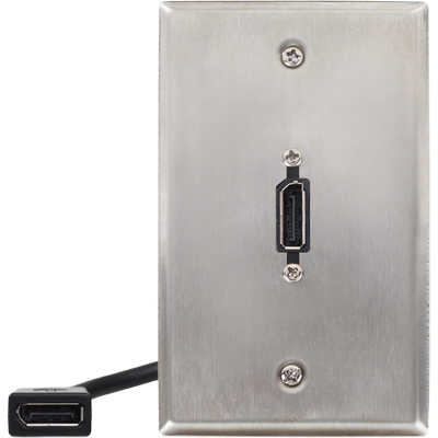 강원전자 TNT DisplayPort 1포트 케이블 타입 스테인리스 월 플레이트 NM-TNT109