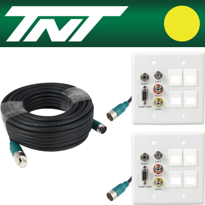 강원전자 TNT RGB+스테레오 or 3RCA + 4모듈 월 플레이트 분리형(배관용) 케이블 25m NM-TNTA25S7