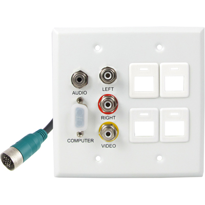 강원전자 TNT RGB+스테레오 or 3RCA + 4모듈 월 플레이트 분리형(배관용) 케이블 25m NM-TNTA25S7