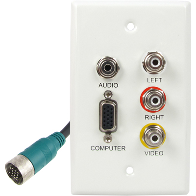 강원전자 TNT RGB+스테레오 or 3RCA 월 플레이트 분리형(배관용) 케이블 20m NM-TNTA20S8