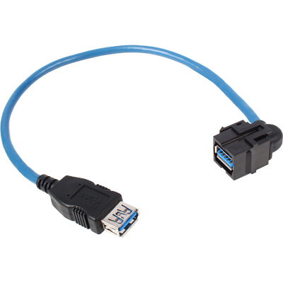 강원전자 TNT USB3.0 AF/AF 스냅인 멀티미디어 케이블 타입 모듈 0.3m NM-TNTG05