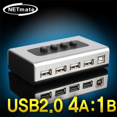 강원전자 넷메이트 NM-US41 USB2.0 4A:1B 수동선택기(벽걸이형)