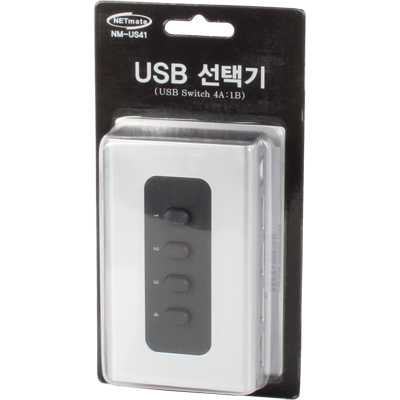 강원전자 넷메이트 NM-US41 USB2.0 4A:1B 수동선택기(벽걸이형)
