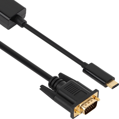 강원전자 넷메이트 USB3.1 Type C to VGA(RGB) 컨버터(케이블 타입/무전원/Alternate Mode) NMC-CV05