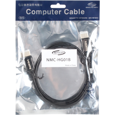 강원전자 넷메이트 HDMI 1.4 Metallic 케이블 1m (블랙) NMC-HG01B